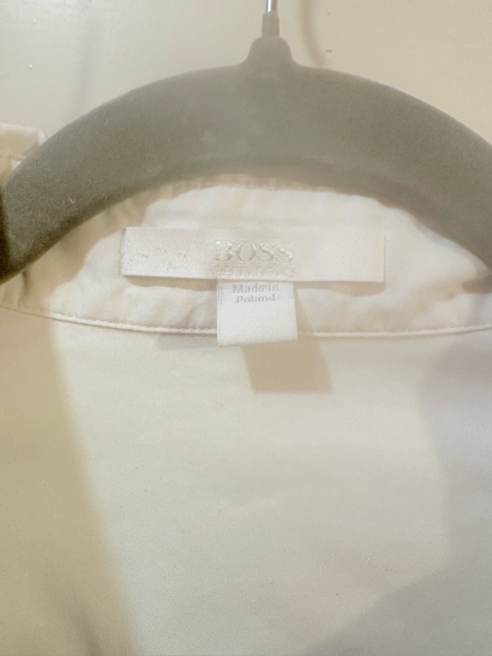 Boss Hugo Boss white fitted stretch cotton button front blouse (side zip) sz 6 - Picture 4 of 6